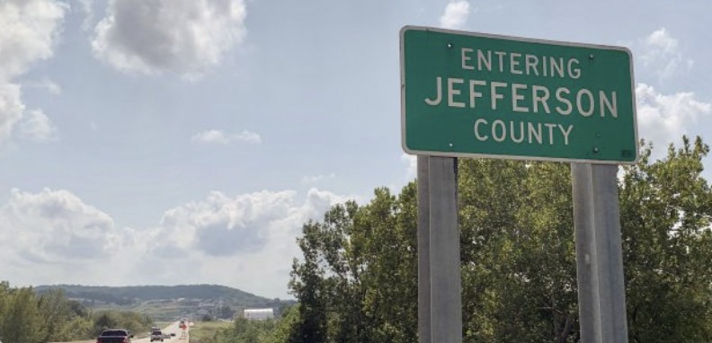 Entering Jefferson County Missouri sign